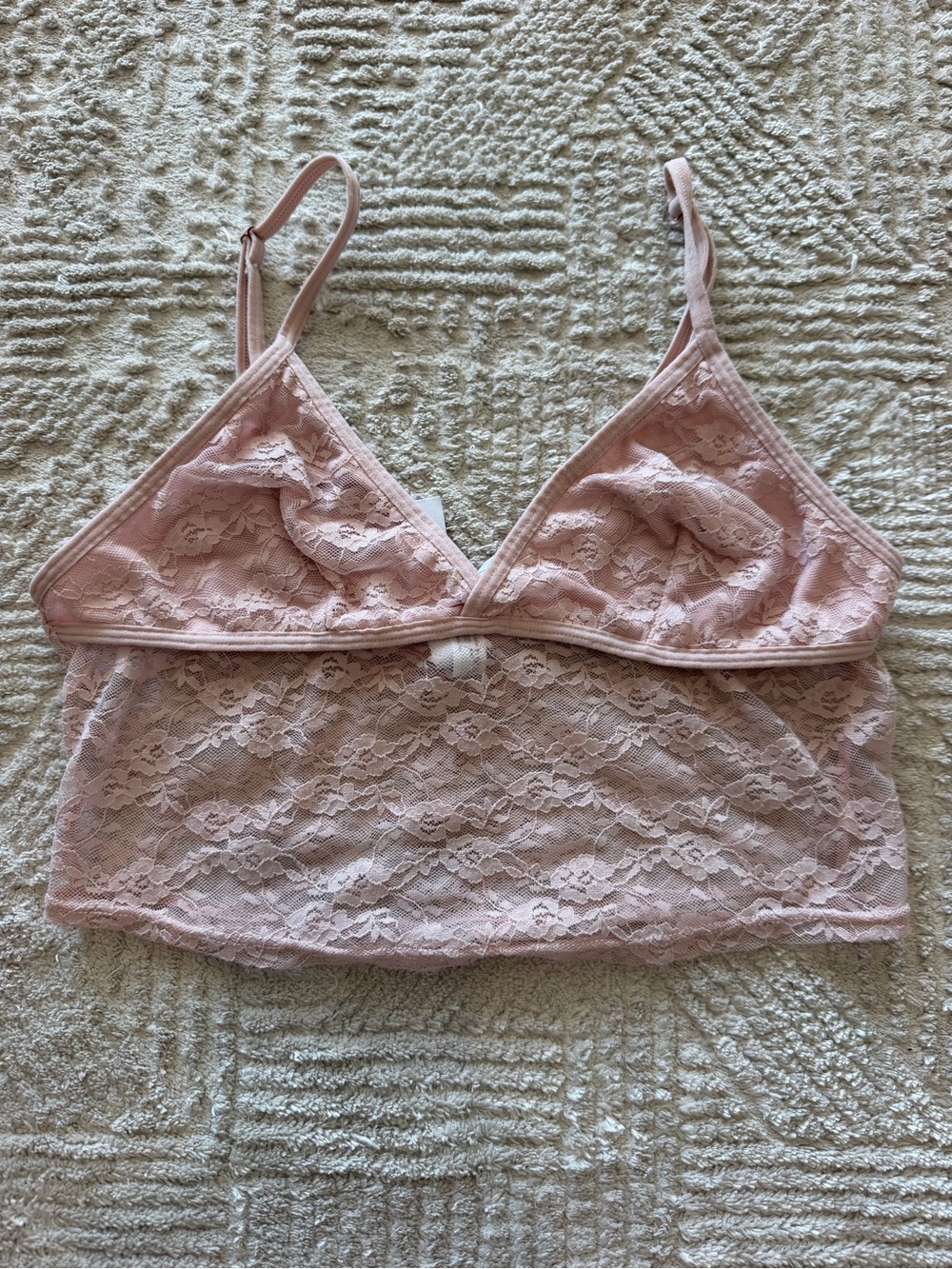 Urban Outfitters Out From Under Pink Floral Lace Longline Bralette Size Small